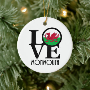 LIEBE Monmouth Wales Keramik Ornament