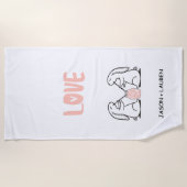 Liebe | Monogram Beach Handtuch (Vorderseite)