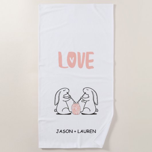 Liebe | Monogram Beach Handtuch (Vorderseite)