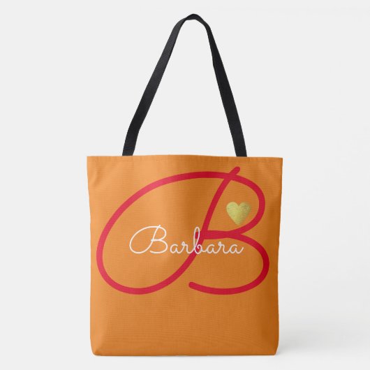 Liebe monogramm orange tasche (Vorderseite)