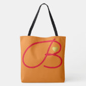 Liebe monogramm orange tasche (Rückseite)