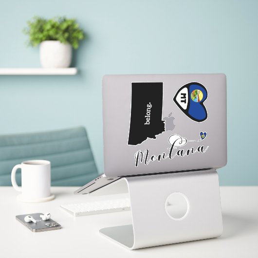 Liebe Montana, 3 Designs, Aufkleber Die (Laptop auf Schreibtisch)