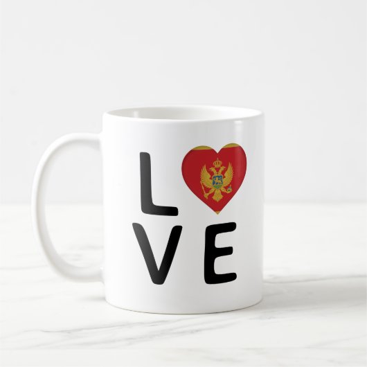 Liebe - Montenegro - Flagge Kaffeetasse (Links)