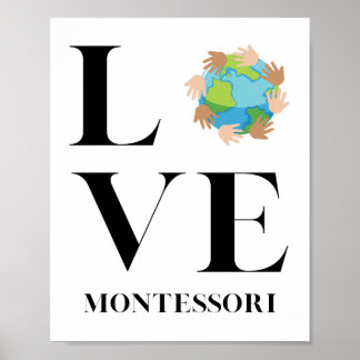 Liebe | Montessori | Hände rund um die Welt Poster
