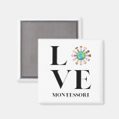 Liebe | Montessori | Kinder auf der ganzen Welt Magnet (Vorderseite/Rückseite)