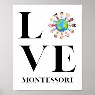 Liebe   Montessori   Kinder auf der ganzen Welt Poster