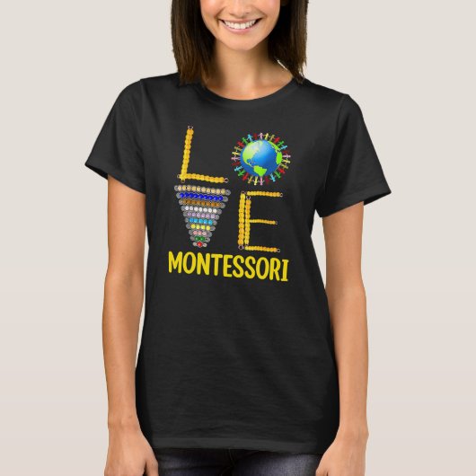 Liebe Montessori Lehrer Montessori Bildung Zurück T-Shirt (Vorderseite)