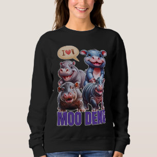 Liebe moo Deng Thai lustige kleine Babyhippo Sweatshirt