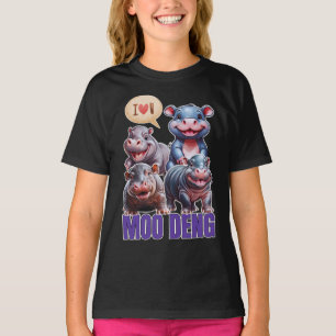 Liebe moo Deng Thai lustige kleine Babyhippo T-Shirt