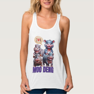 Liebe moo Deng Thai lustige kleine Babyhippo Tank Top