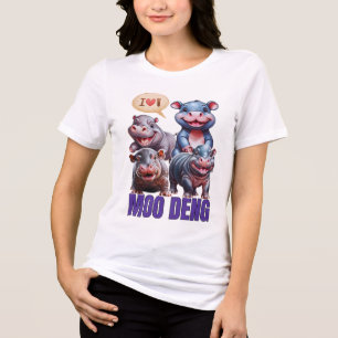 Liebe moo Deng Thai lustige kleine Babyhippo Tri-Blend Shirt