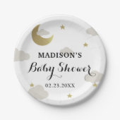 Liebe Moon und Back Glitzer Star Clouds Kinderdusc Pappteller (Vorderseite)