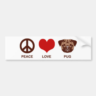 Liebe Mops Autoaufkleber