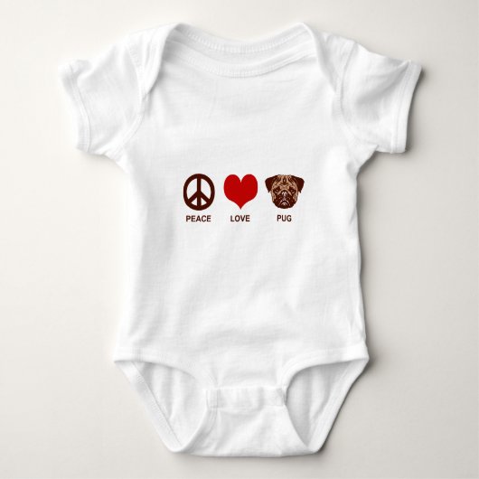 Liebe Mops Baby Strampler (Vorderseite)