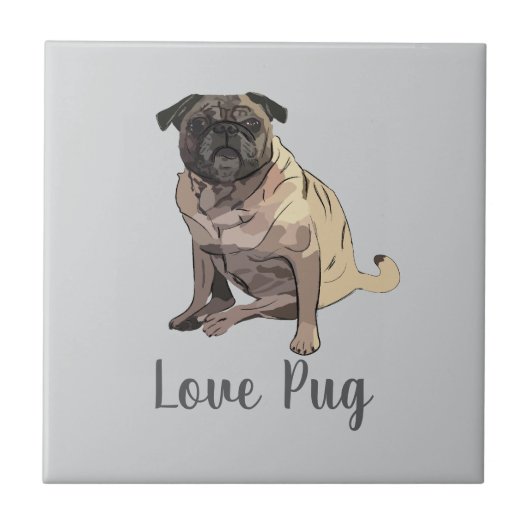 Liebe Mops Fliese (Vorderseite)