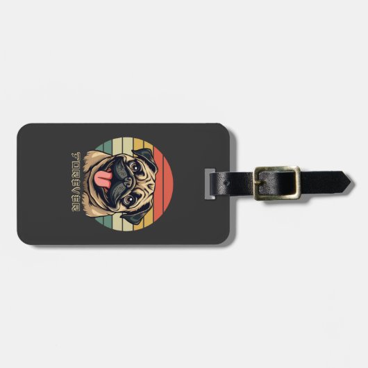 Liebe Mops für immer � Süßes Mops-Fan-Design Gepäckanhänger (Vorderseite horizontal)