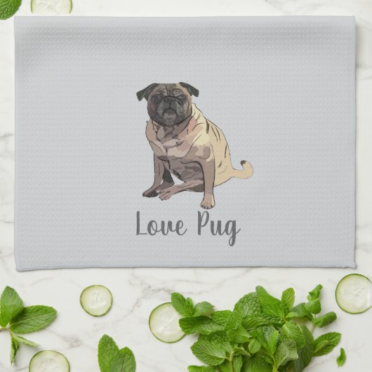 Liebe Mops Geschirrtuch (Gefaltet)