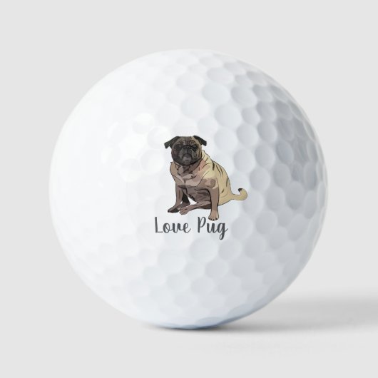 Liebe Mops Golfball (Vorderseite)