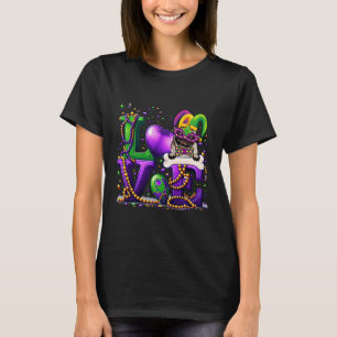 Liebe Mops Hunde Karneval Maske Hund Lover Women M T-Shirt