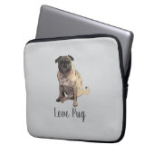 Liebe Mops Laptopschutzhülle (Vorderseite Links)