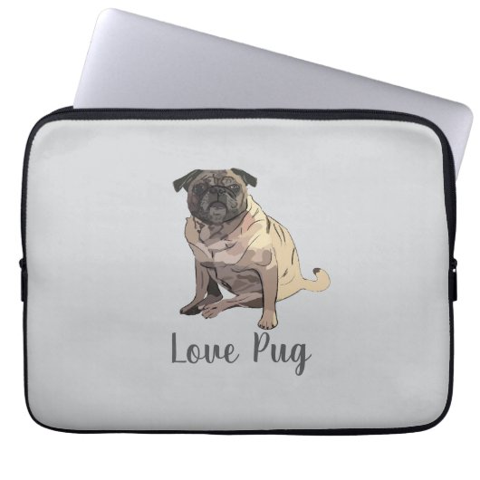Liebe Mops Laptopschutzhülle (Vorderseite)
