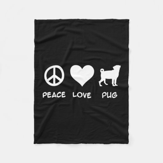 Liebe Mops | Mops Dog Lovers Gift Fleecedecke (Vorderseite)