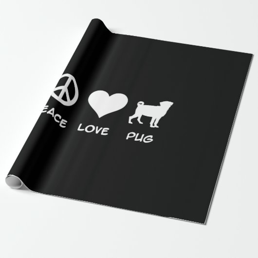 Liebe Mops | Mops Dog Lovers Gift Geschenkpapier (Ungerollt)