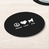 Liebe Mops | Mops Dog Lovers Gift Runder Pappuntersetzer (Angewinkelt)