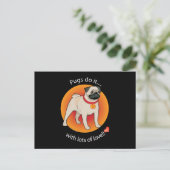 Liebe Mops Postkarte (Stehend Vorderseite)