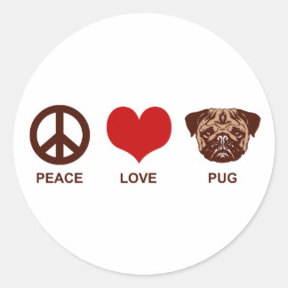 Liebe Mops Runder Aufkleber