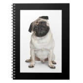 Liebe Mops Welpen-Dock-White-Notebook / Journal Notizblock (Vorderseite)