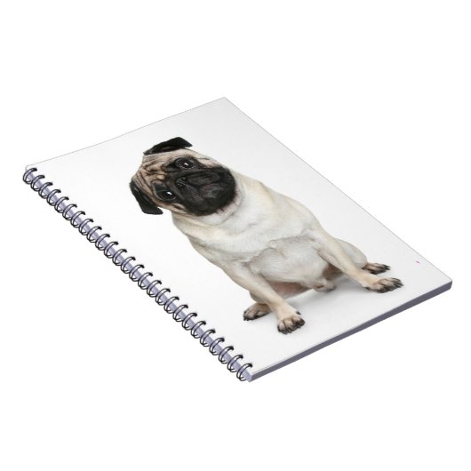 Liebe Mops Welpen-Dock-White-Notebook / Journal Notizblock (Rechte Seite)