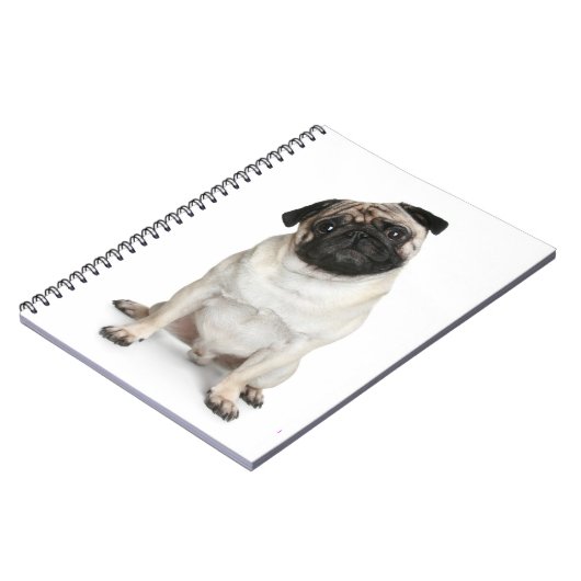 Liebe Mops Welpen-Dock-White-Notebook / Journal Notizblock (Linke Seite)