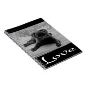 Liebe Mops Welpen-Dose-Black-Notebook / Journal Notizblock (Rechte Seite)