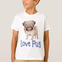 Liebe Mops Welpen-Hund Grafik-T - Shirt