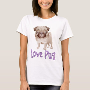 Liebe Mops Welpen-Hund Grafik-T - Shirt