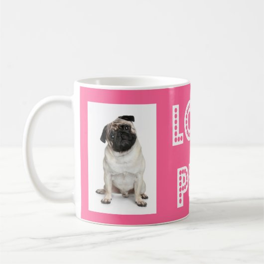 Liebe Mops Welpen Hund Kaffee Tasse (Links)