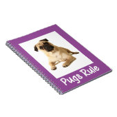 Liebe Mops Welpen-Hund Lila Notebook / Journal Notizblock (Rechte Seite)