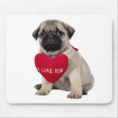 Liebe Mops Welpen Hund mit Herzmuskel Mousepad (Vorne)