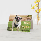 Liebe Möpsen Karte (Gelbe Blume)