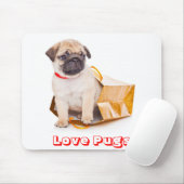 Liebe-Möpsen, Mops Welpen-Hund in einem Geschenkbe Mousepad (Mit Mouse)