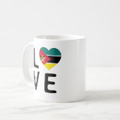 Liebe - Mosambik-Flagge Kaffeetasse (Vorderseite Links)