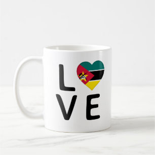 Liebe - Mosambik-Flagge Kaffeetasse