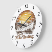 Liebe Motorboot: Ein Zuneigung-Boot Große Wanduhr (Winkel)