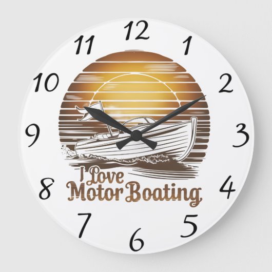 Liebe Motorboot: Ein Zuneigung-Boot Große Wanduhr (Vorderseite)