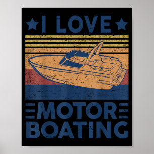 Liebe Motorbootfahren Motorbootfahren Lustiger Boo Poster
