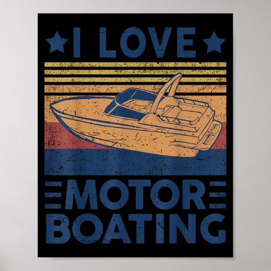 Liebe Motorbootfahren Motorbootfahren Lustiger Boo Poster (Vorne)