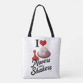 Liebe Movers and Shakers Cool Brettspiel Motto Tasche (Rückseite)