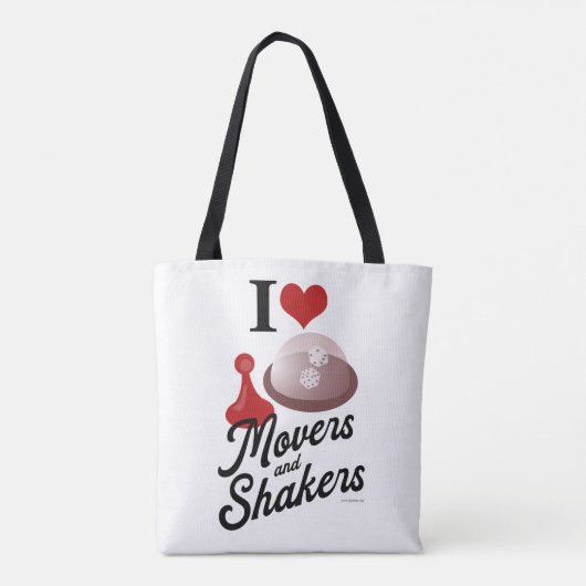 Liebe Movers and Shakers Cool Brettspiel Motto Tasche (Rückseite)