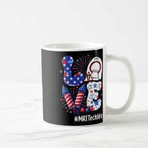 Liebe MRI Tech Life USA Flaggen Feuerwerk 4. Juli Kaffeetasse